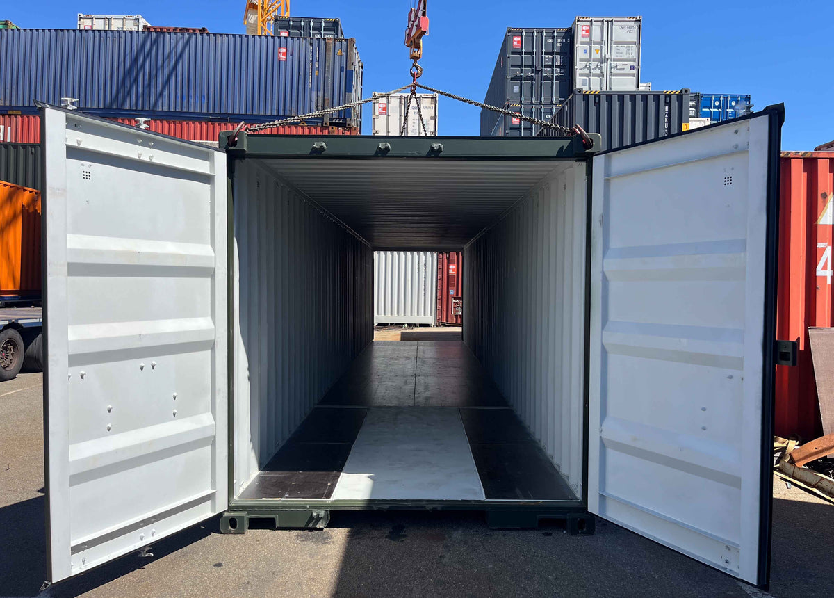 Contenedor marítimo 40’ Double Puertas EOD – Verde oscuro