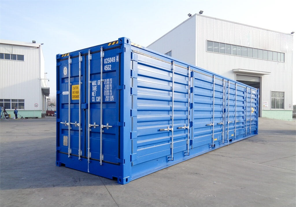 Contenedor marítimo 40’ High Cube Open Side IICL 6 nuevo – Azul