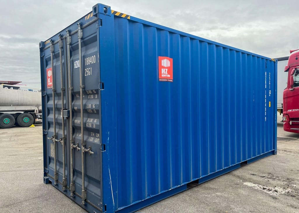 Contenedor marítimo 20’ High Cube (20’ HC) seminuevo – Azul