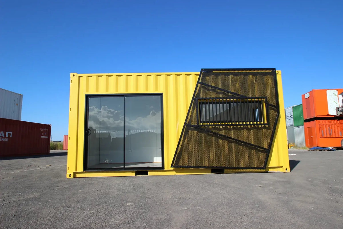 Contenedor Oficina 20’ 6,06 × 2,44 m – Amarillo