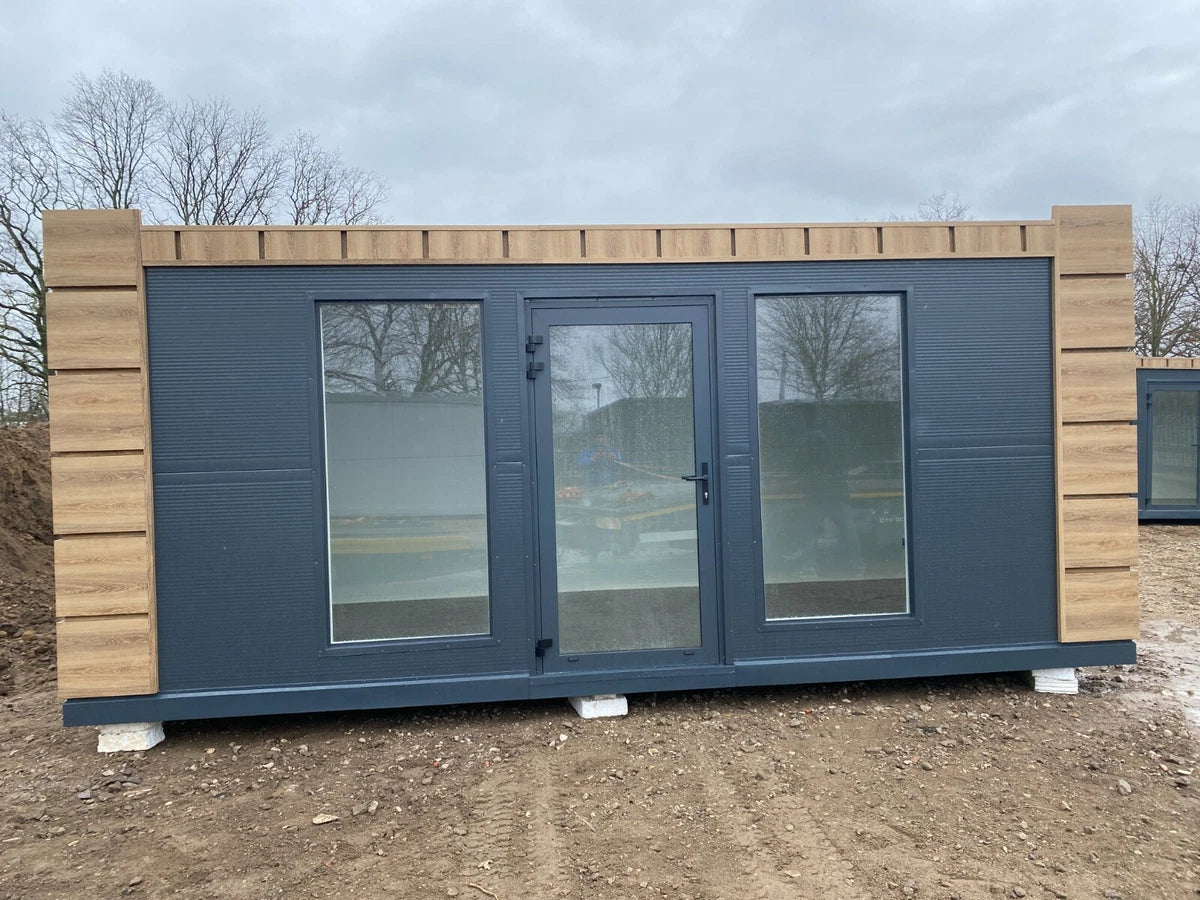Contenedor Oficina /Caseta de Jardín 6 × 2,83 m – Aspecto Madera