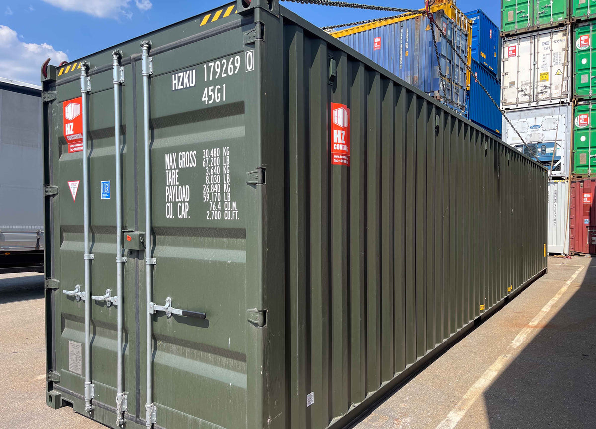 Contenedor marítimo 40’ High Cube EOD – Nuevo verde oscuro