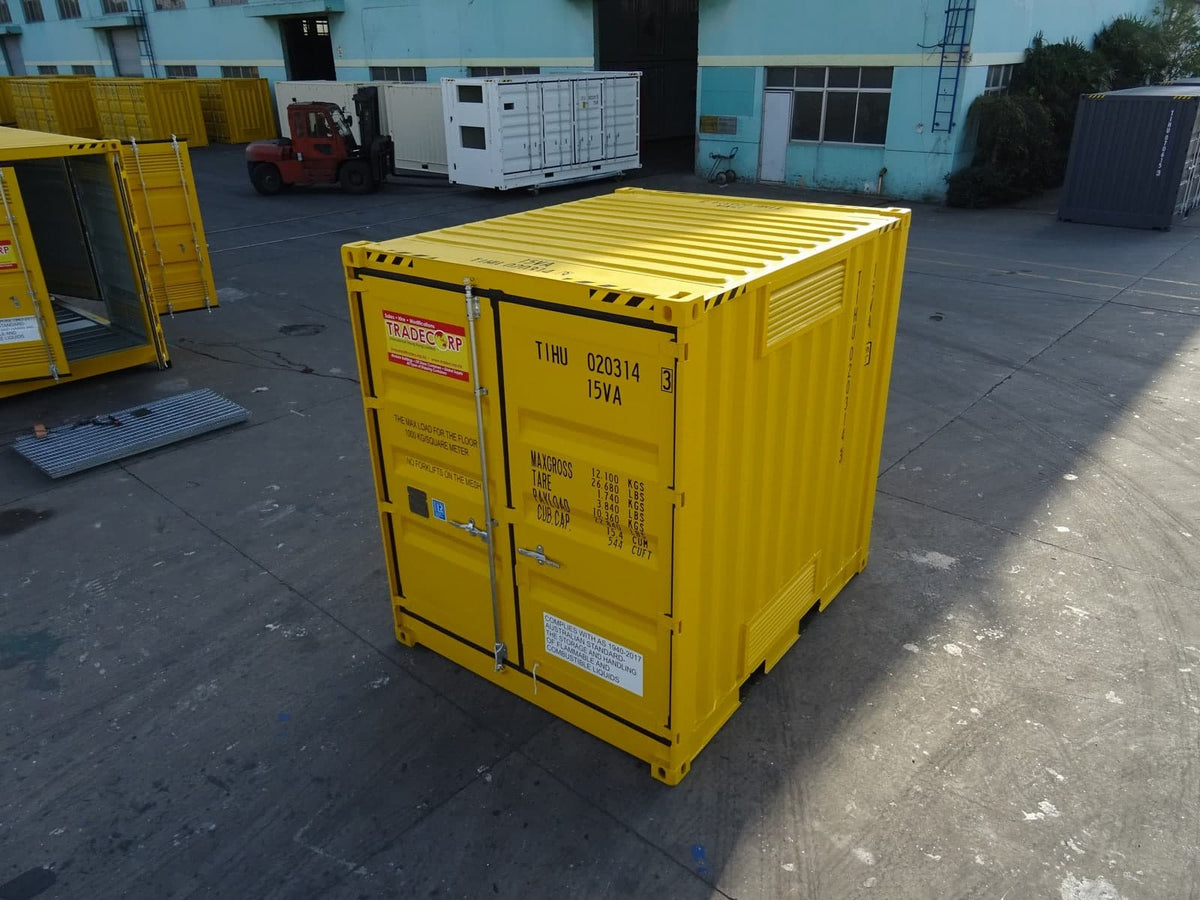 Contenedor marítimo 10′ High Cube para mercancías peligrosas – Nuevo amarillo