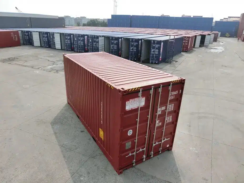 Contenedor marítimo 20′ High Cube Pallet Wide – Removalist, nuevo rojo